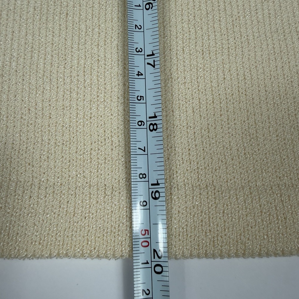 St. John Basics Santana Knit Cream Wool Pencil Skirt Size 6 Vintage - Picture 6 of 6